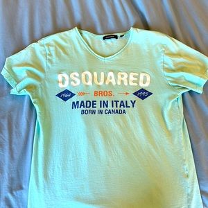 Dsquared2 Men’s T-Shirt - Mint Green - Distressed - Size M